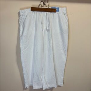 Penmans Women's XL White Easy Fit Cotton Capris Summer Shorts Beach Travel
